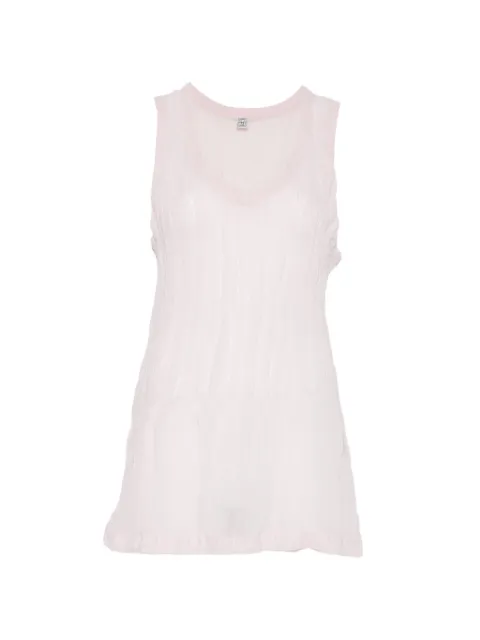 TOTEME crinkled gauze tank top Pink 262WRT0712FB0616358