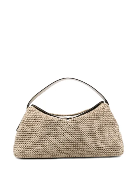 TOTEME T-lock woven-leather top handle fawn Neutrals 252WAL961LE0134125