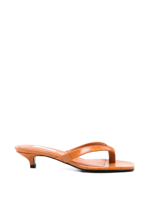 TOTEME croco-embossed heeled flip flops Orange 253WAS1010LE0076366