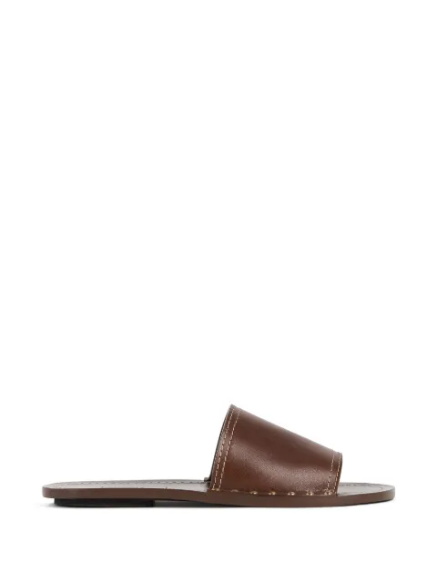 TOTEME studded leather slides Brown 262WAS0328LE0212365