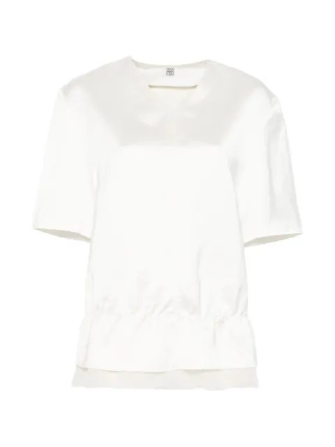 TOTEME V-neck satin top Neutrals 262WRT0714FB0623047