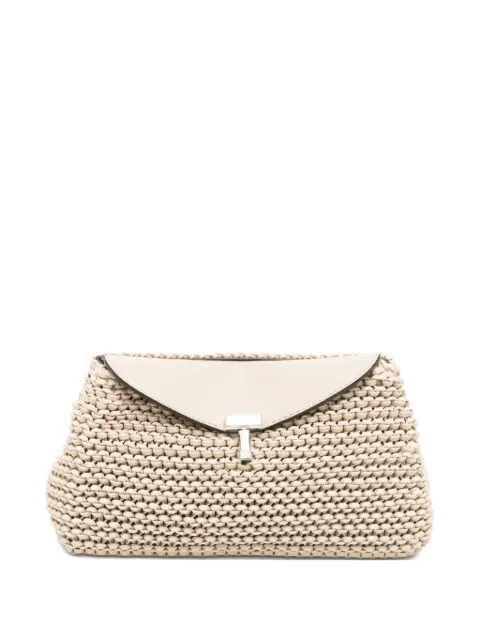 TOTEME mini T-lock woven leather clutch bag Neutrals 262WAL0085LE0134125
