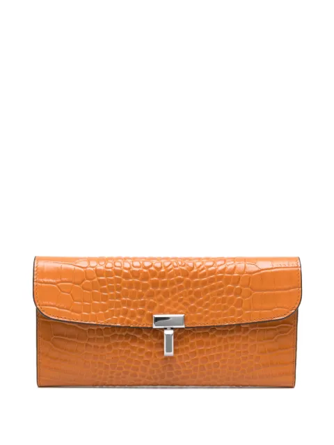 TOTEME T-lock crocodile-embossed wallet Orange 251WAM0041LE0076366