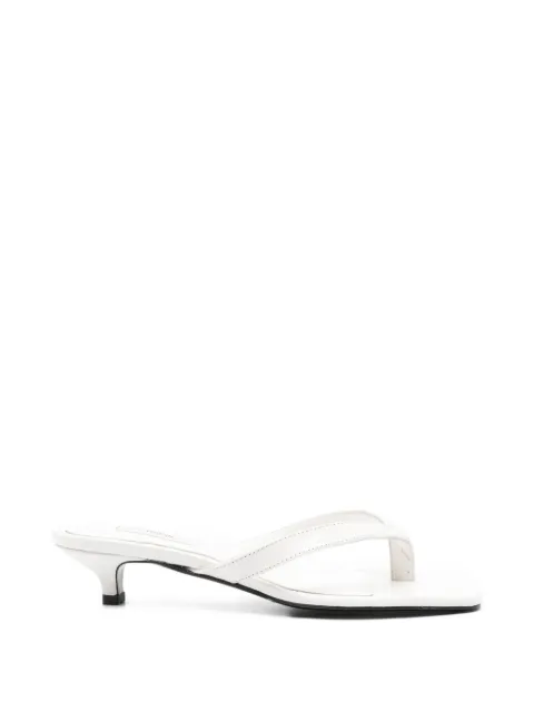 TOTEME croco-embossed heeled flip flops White 253WAS1010LE0076059