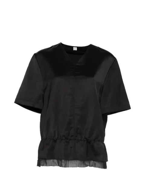 TOTEME V-neck satin blouse Black 262WRT0714FB0623001