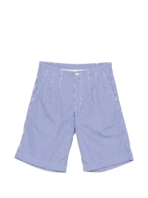 Comme Des Garçons Pre-Owned pleated gingham shorts Blue CDG2112