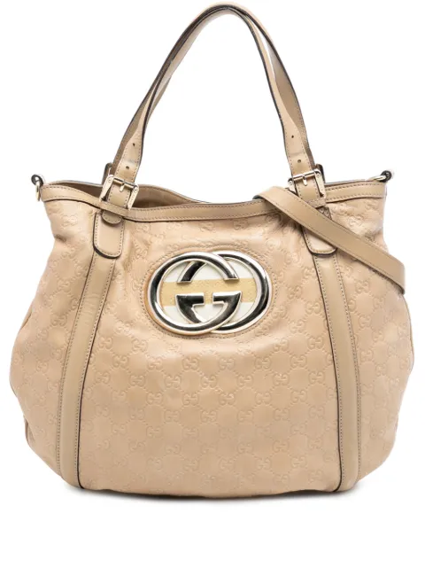 Gucci Pre-Owned 2000-2015 Medium Guccissima Web Britt satchel Brown 40BI4G2V9GE6RW13