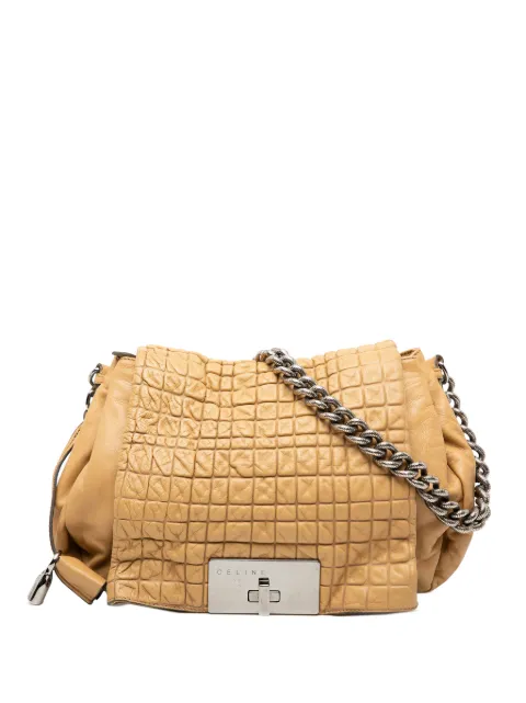 Celine Pre-Owned 2008 Lambskin Watch Me Gauffre Flap shoulder bag Brown DL0QT2R94M4LHF96