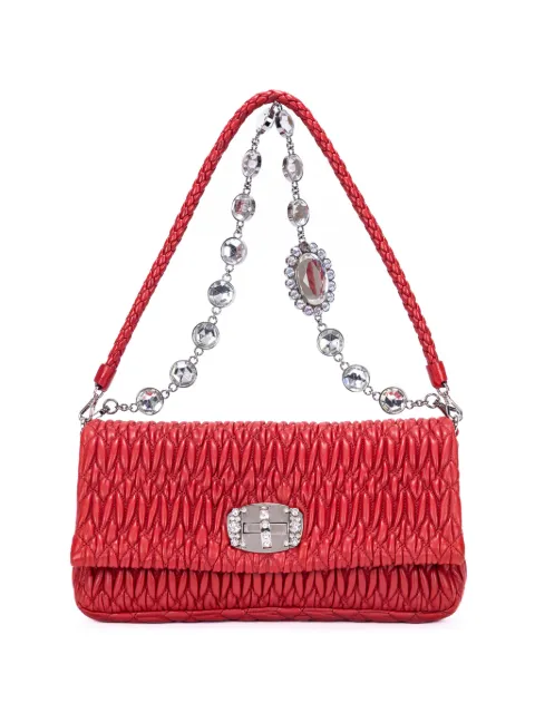 Miu Miu Pre-Owned matelassé-effect leather shoulder bag Red 194
