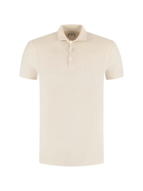 Fedeli buttoned polo shirt Neutrals TUD00301