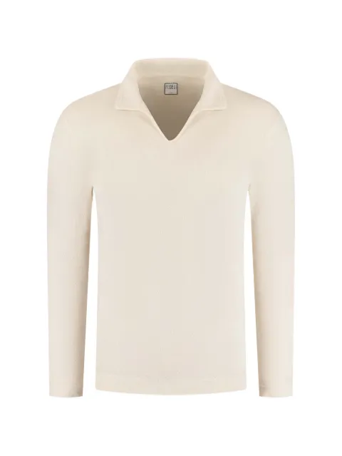 Fedeli V-neck polo T-shirt Neutrals TUD00316