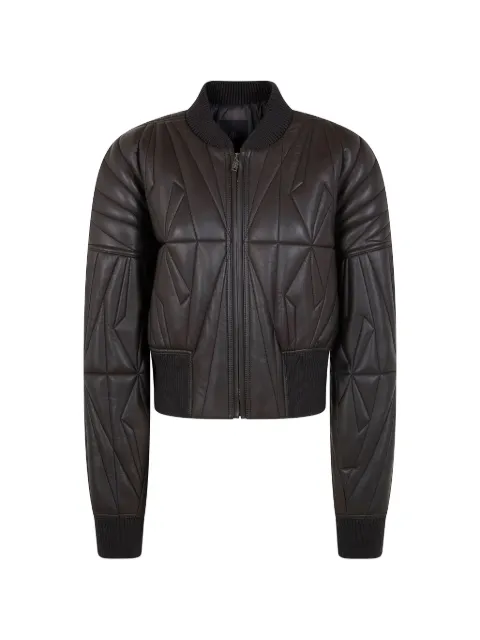 Moncler x Rick Owens leather bomber jacket Brown MU01F1A11M8116