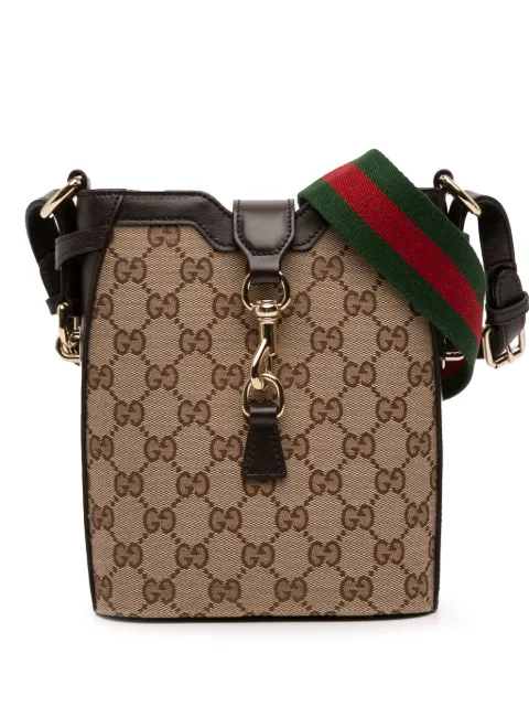 Gucci Pre-Owned 2016-2025 Mini GG Canvas Web bucket bag Brown VXWFT7LR4A5RHSCN