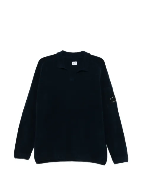 C.P. Company V-neck pocket-sleeve sweater Blue 20CMKN118A005687G889