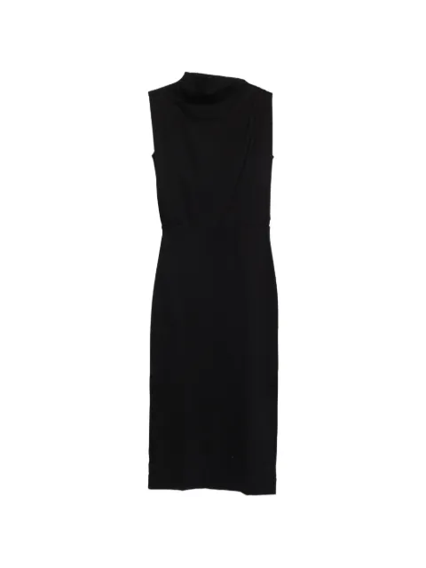 Soeur asymmetrical neckline slit dress Black ROB0149GEMMA