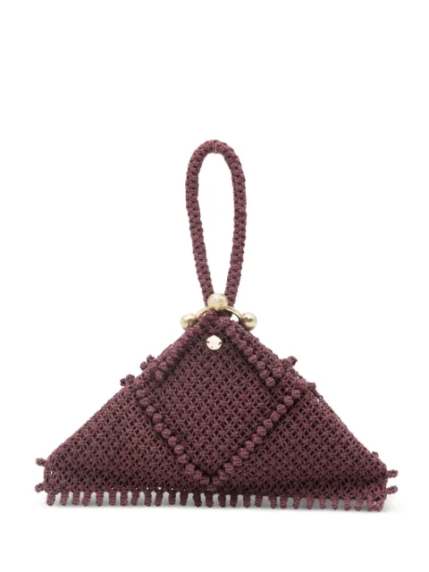 ALEMAIS macramé top-handle tote bag Purple 6592A