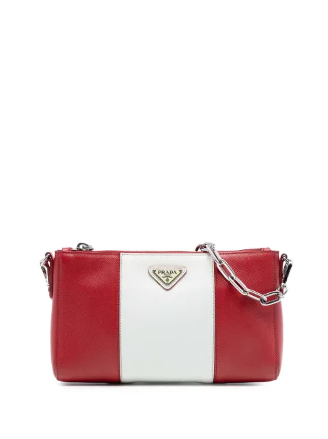 Prada Pre-Owned 2000-2013 Bicolor Saffiano Lux crossbody bag Red QB22KSCM366HNE5L