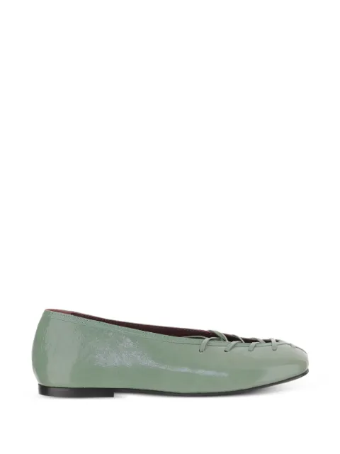 ALOHAS leather flat pumps Green S10115802
