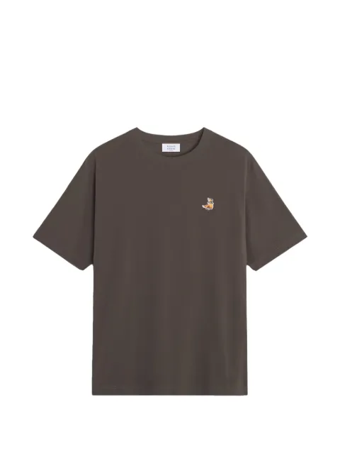 Maison Kitsuné embroidered T-shirt Brown QM00102KJ7026