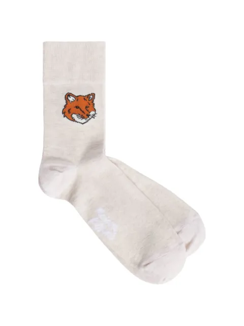 Maison Kitsuné Fox-motif socks Neutrals PM06400KT0010