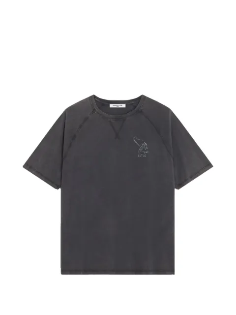 Maison Kitsuné fountain stamp-printed faded T-shirt Grey QM00103KJ7036