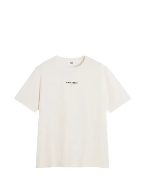 Maison Kitsuné logo embroidered t-shirt Neutrals QM00100KJ7025