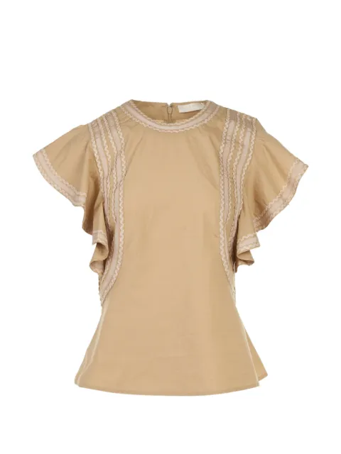 Ulla Johnson ruffled cotton top Neutrals PS260212