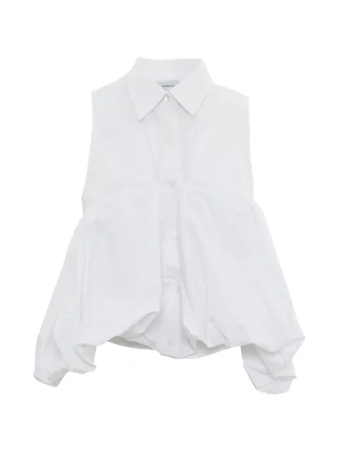 pushBUTTON sleeveless gathered blouse White PB2610228W