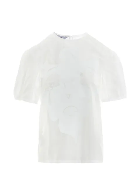 pushBUTTON graphic-print puff-sleeve T-shirt White PB2610217W