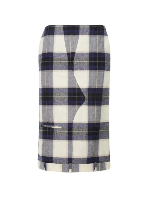 pushBUTTON plaid-pattern midi skirt Neutrals PB2530406W