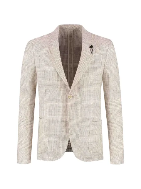 Lardini buttoned checked blazer Neutrals CN6202EPAIF66509