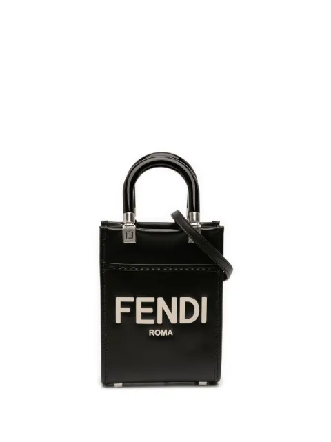 Fendi Pre-Owned 2010-2025 Mini Leather Sunshine Shopper Tote satchel Black D0PYRBGEDAIXUSXI