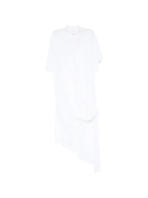 GAZ DE LIN draped shirt dress White GESDR126