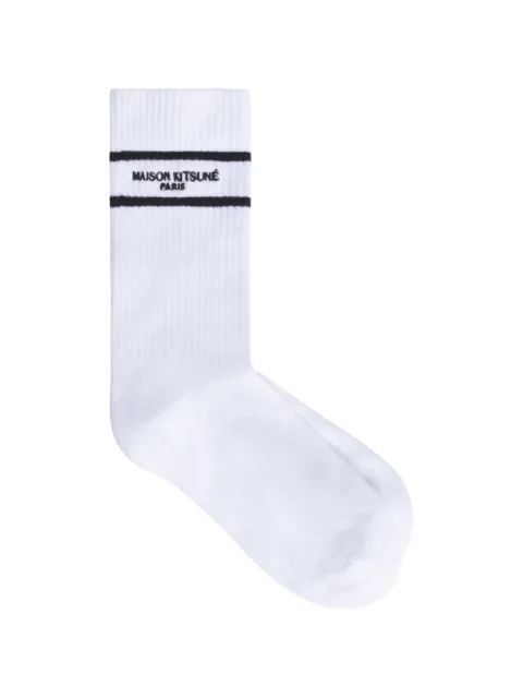 Maison Kitsuné stripe socks White QU06401KT1173