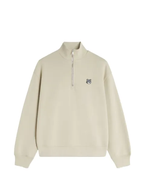Maison Kitsuné zip logo sweatshirt Neutrals PM00305KM0341