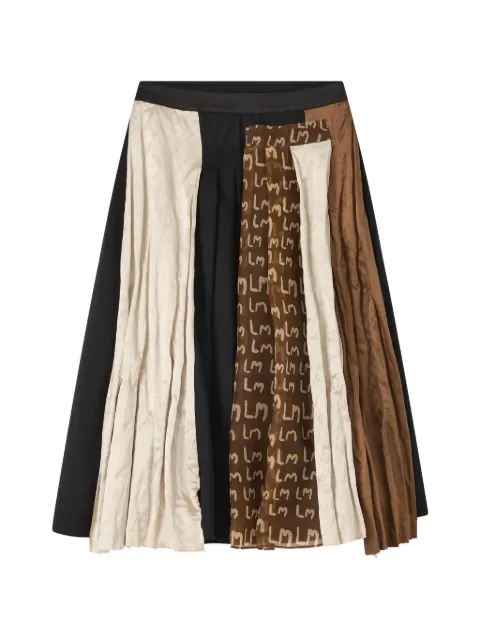 Lee Mathews Zahra printed midi skirt Black M2504SK179