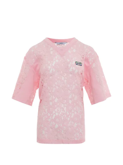 pushBUTTON lace-panelled T-shirt Pink PB2610239W