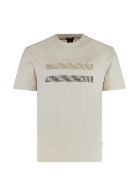 BOSS stripe-artwork T-shirt in cotton jersey Neutrals 50556354