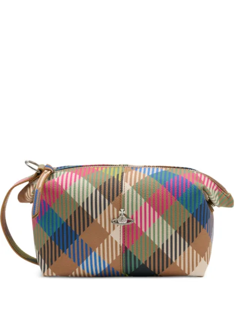 Vivienne Westwood Orb zip makeup bag Brown 5901000CWS001SO314