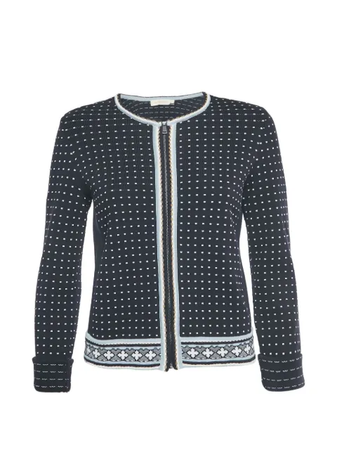 Tory Burch dotted-pattern zip-fastening jacket Blue 1244707