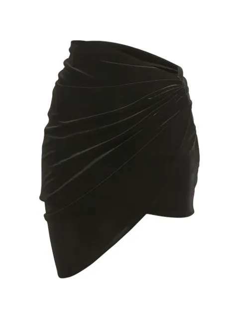 Alexandre Vauthier velvet-texture asymmetric mini skirt Black 1209616