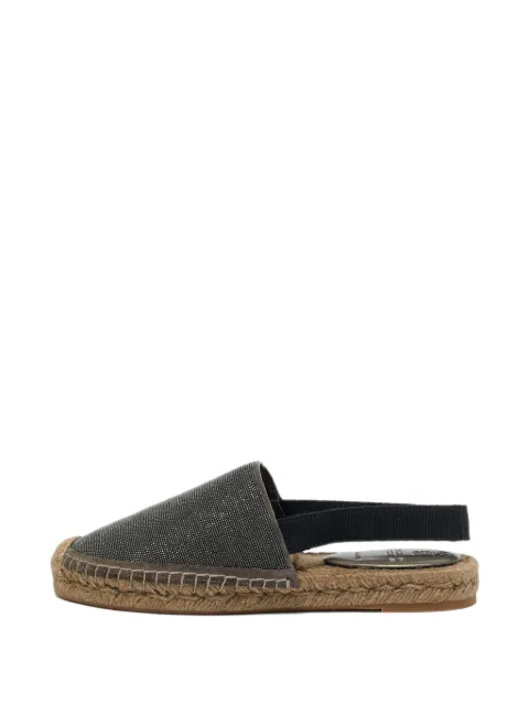 Brunello Cucinelli Vintage suede slingbacks espadrilles Grey 1245507