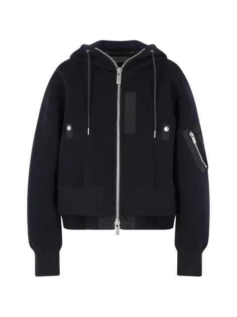 sacai zip-fastening hoodie Black SCW344