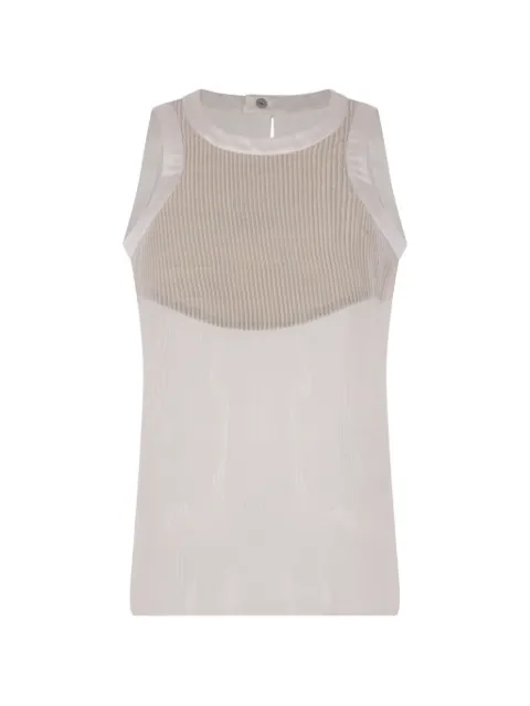 sacai pleated chiffon sleeveless top White 2608331
