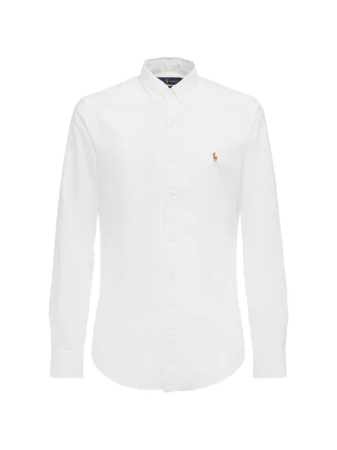 Polo Ralph Lauren logo-embroidery long-sleeve shirt White 710549084006