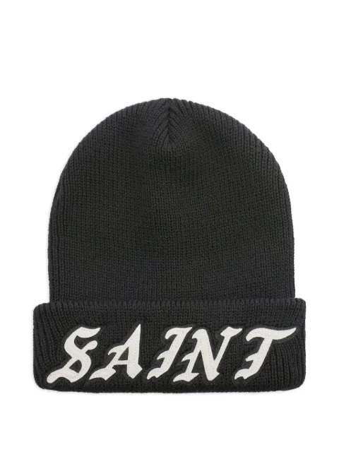 SAINT MXXXXXX logo-appliqué beanie hat Black SMMK80000085