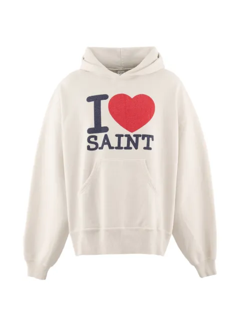 SAINT MXXXXXX I Love Saint hoodie White SMMK80000058