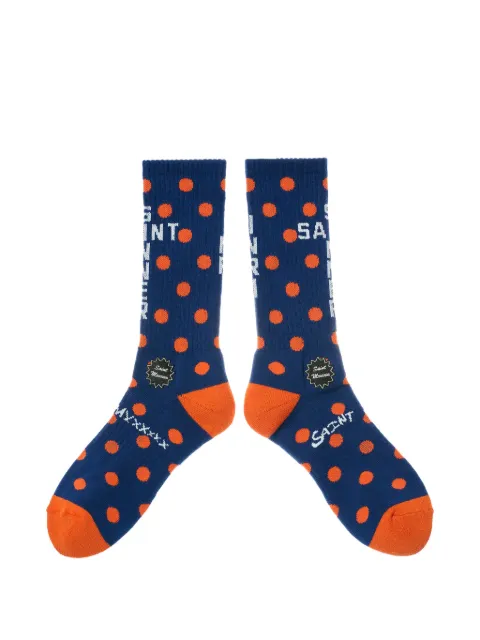 SAINT MXXXXXX polka-dot socks Blue SMMK80000102