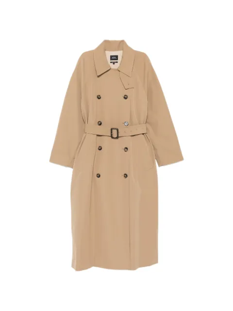 A.P.C. belted double-breasted trench coat Neutrals COHKXF01567