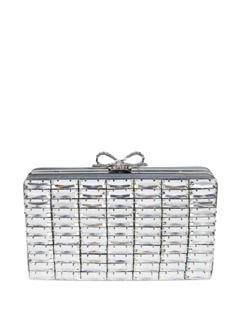 Self-Portrait bow-detail clutch bag Grey SS26305CGR
